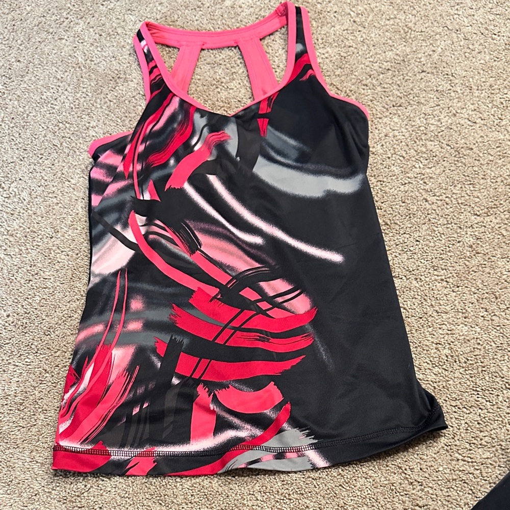 Xersion Black and Pink Women's Tank Top
